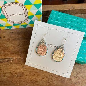 Frieze Turquoise/Silver Earrings Stella & Dot NIB